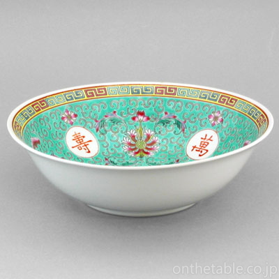 中国(景徳鎮) 花唐草*丸窓文字