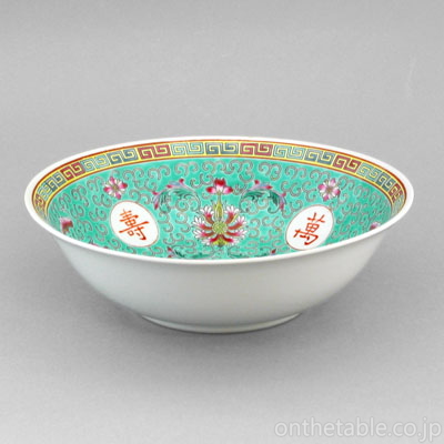 中国(景徳鎮) 花唐草*丸窓文字