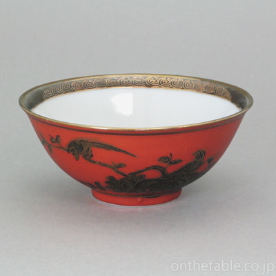 中国(景徳鎮) 紅金支花